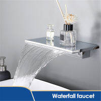 3/8 Simple And Stylish Waterfall Bathtub Wall-Mounted Faucet All Copper Wall-Mounted Concealed