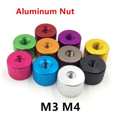 10pcs M3 M4 Aluminum Hand Screw Knurled Hand Nut DIY Aluminum alloy Adjustment Metal Nut tighten Lock Nut Nails Screws Fasteners