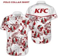 KFC Tropical Flower Aloha polo Shirts white