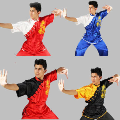 Pakaian Seragam Seni Bela Diri Kung Fu Sesuai dengan Lengan Pendek Tai Pakaian Cina Tradisional Rakyat Taiji Luar Berjalan Pagi Syprots