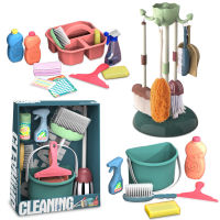 Cleaning Housekeeping Play Toys Mop Broom Set Games Montessori Tablet Educational Interactive Simulation Pretend Toys for Child