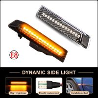 เครื่องหมายด้านข้างแบบไดนามิกไฟสัญญาณเลี้ยวไฟกะพริบ LED ด้านหน้ารถยนต์เลนส์ควันสำหรับ BMW E53 X5 2000-2005 E36 1997-1999