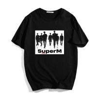 อ่อนนุ่ม เสื้อยืดแฟชั่น - เสื้อยืดคอตตอน 90s Kpop SuperM กราฟิก ฮาราจูกุ ฤดูร้อนหญิงพลัสไซส์โอคอเสื้อยืดS-5XL