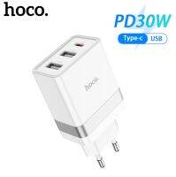 HOCO N21 Pro PD30W USB Type C ชาร์จค่าใช้จ่ายได้อย่างรวดเร็วชาร์จ QC3.0สำหรับ Iphone 14 13 12 Pro Max Xiaomi ซัมซุงหัวเว่ย Android อะแดปเตอร์ชาร์จโทรศัพท์มือถือสหภาพยุโรปเสียบ USB C ท่องเที่ยวติดผนัง