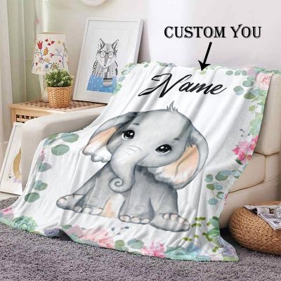 【CW】∋❀  Custom Blanket Name Teens Boy Blankets Personalized Animals Throw