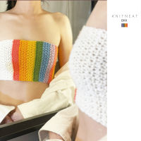 knitneatbkk-PRISM02 PRIDE MONTH COLLECTION CROPPED TOP เสื้อ ครอป ถักมือ สีสดใส ขนาด 30"-32"-34"-36"