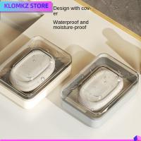 KLOMKZ 2pcs พลาสติกทำจากพลาสติก จานสบู่ แบบสองชั้น ระบายน้ำด้วยตัวเอง ที่วางฟองน้ำ แบบพกพาได้ สีขาวสีดำ เคสประหยัดสบู่ ท็อปเคาน์เตอร์