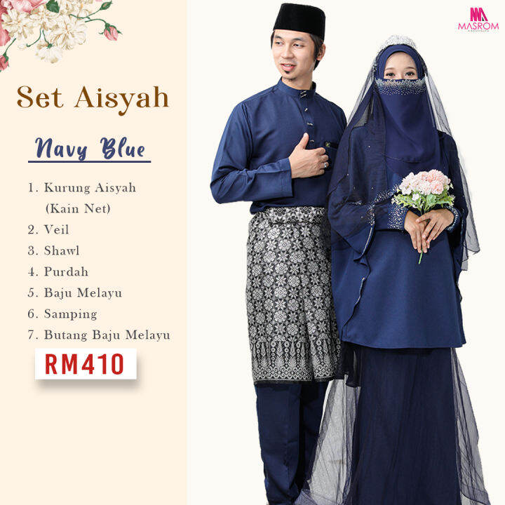 baju tunang navy blue