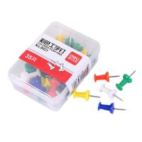 35pc/Box Deli Color Thumbnails I-Shaped Nails Student Office Financial Decoration Thumbnails School Supplies Hardware Thumb Tack Clips Pins Tacks