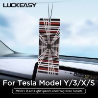 LUCKEASY For Tesla Model 3 Y X S Car Interior Accessories Rear View Aromatherapy Pendant Fragrant Tablet Air Freshener Pendant