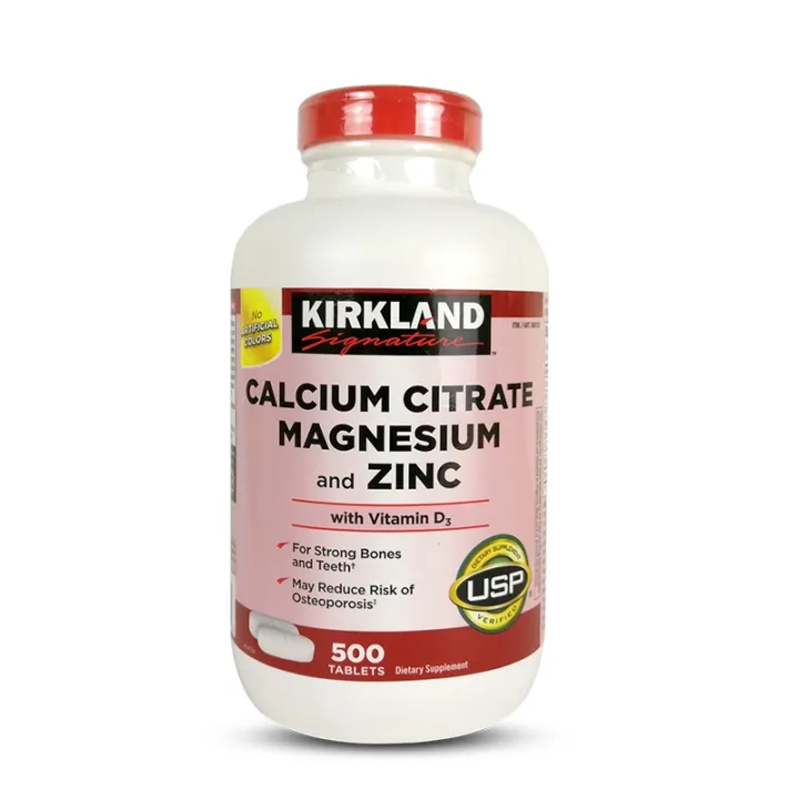 Kirkland Calcium Magnesium Zinc Vitamin D Calcium Citrate Tablets 500