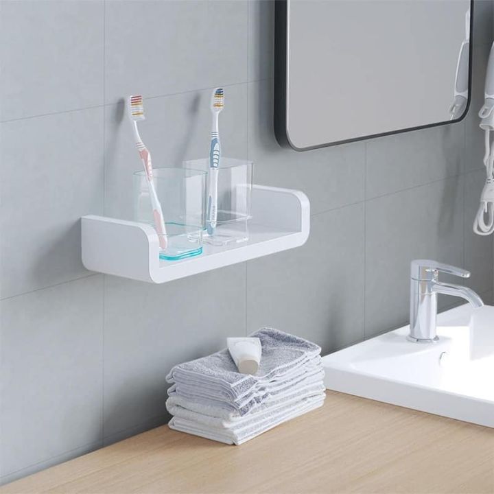Adhesive Non Drilling Floating Shelf U Shape Bathroom Organizer