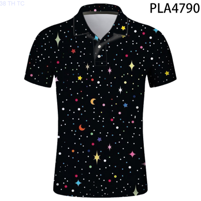 【high quality】  Summer Men 3d Printed Casual Short Sleeve Starry Sky Ropa De Hombre Cool Streetwear Fashion Polo Homme Harajuku Casual Tops