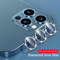 Rhinestones Camera Lens For iPhone 14 13 12 11 13 Pro Max Metal Camera Case Screen Protector Back Cover For iPhone 14 12 11 mini  Screen Protectors