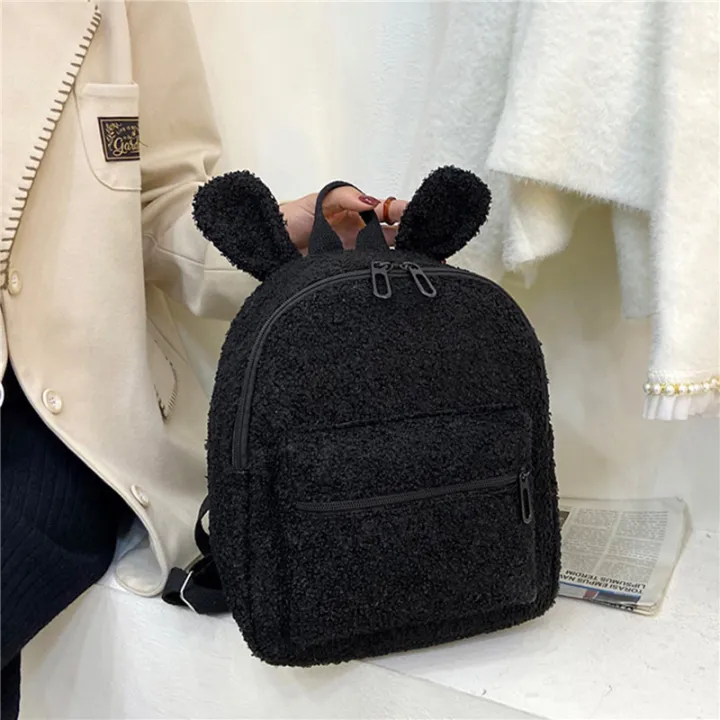 Cute fluffy ears style backpack | Lazada