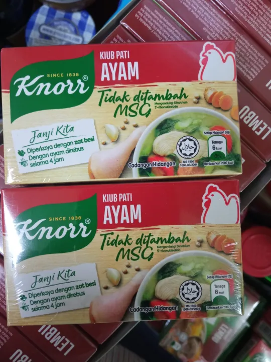 ซุปไก่ก้อนคนอร์ไม่ผสมผงชูรส Knorr Chicken Stock Cubes (No Added MSG
