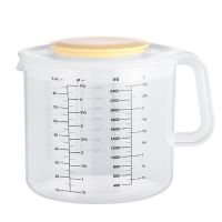 2.5L Baking Measuring Cup Scale Mixing Bowl with Lid Transparent Plastic Mixing Cup for Home Kitchen Large Capacity Dispenser To