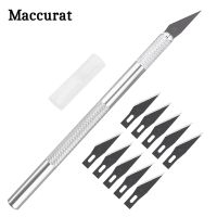 Newprodectscoming 1 Set Carving Metal Scalpel Knife Tools Kit Wood Paper Cutter Craft Pen Engraving Cutting Supplies DIY 3D Model Stationery Knife