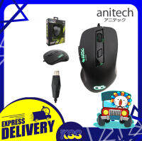 เม้าเล่นเกม เม้าเกมมิ่ง เมาส์เกมมิ่ง Anitech GM102 MOBA Gaming Mouse USB Port Black รับประกัน 2 ปี พอร์ตเชื่อมต่อแบบ USB