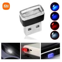 Xiaomi มินิ USB แสง LED การสร้างรถแสงโดยรอบนีออนมหาดไทยแสงพรรคแรกตกแต่งรถไฟกลางคืนอุปกรณ์เสริมในรถยนต์