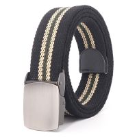 【YF】 British Mens Metel Buckle Waist Belts Alloy Breathable Canvas Outdoor Fashion Jeans Accessories Cinto