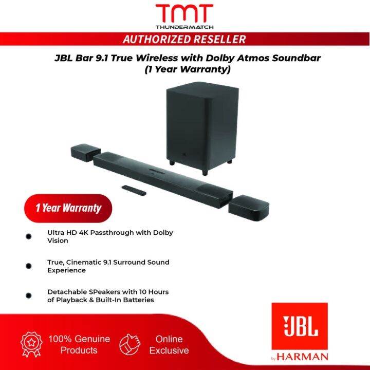 JBL BAR 9.1 True Wireless Surround Soundbar with Dolby Atmos (1 Year