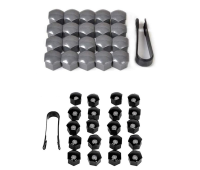 20pcs 17mm Car Wheel Nut Caps Cover Rust Auto Tyre Hub Screw Protection Nut Decoration with Black Clip