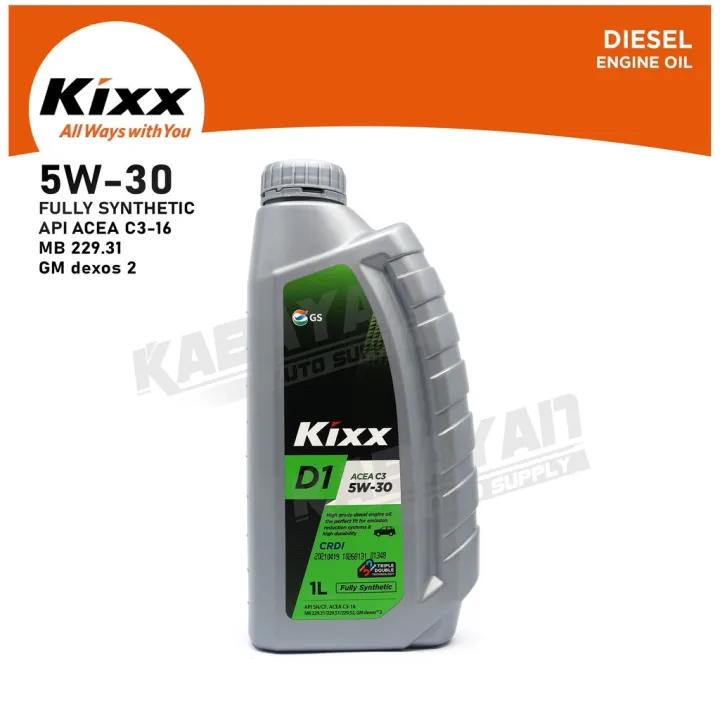 Kixx D1 5w30 Fully Synthetic Diesel Engine Oil Acea C3 / MB 229.31 / GM dexos 2 1 Liter (1L