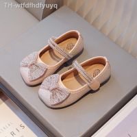 【hot】▧  Children Fashion Leather Shoes Breatheable Mary 2023 New Soft Rhinestones Bow Kids for