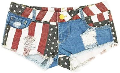 Womens Low Waist Cotton Light Colors Denim Shorts Ripped Rolled Hot Pants