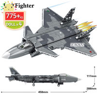 SS บล็อกตัวต่อรุ่น Sembo Moc ทหาร775,โมเดลทหารสำหรับเด็กชายของเล่นเพื่อการศึกษาโมเดล Diy เครื่องบินทหารโมเดิร์น J-20ชิ้น