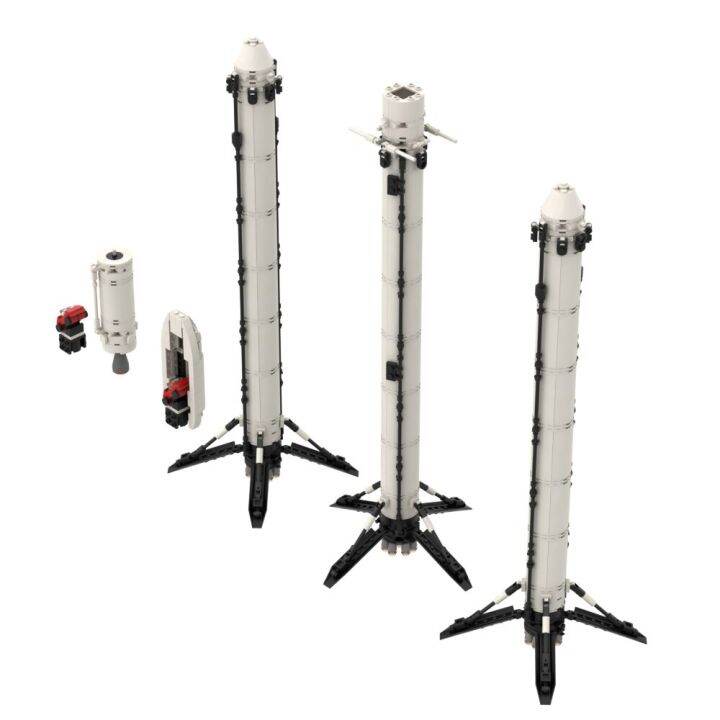 dengshan61621742 MOC-75766 Spacexs Falcon Heavy Rocket Saturn V Scale