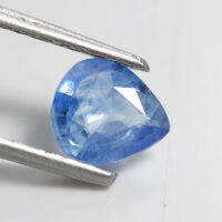 0.90 ct ไพลิน ซีลอน (Ceylon Blue Sapphire) เผาเก่า สีฟ้า ทรงหยดน้ำ