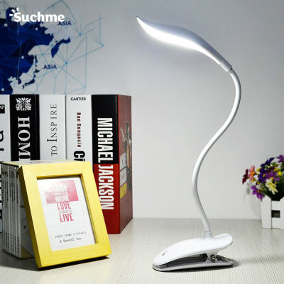 SUCHME Portable Desk Lamp Clip-on Base Foldable Dimmable Touch Table Lamps LED Recahrgeable Stand Reading Study Night Lights 50