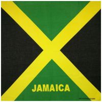 【CW】 Flag of Jamaica Print Bandanas Cotton Hair Scarf Biker Motorcycle Neckerchief Hip-Hop Headwrap Patriotic Accessory