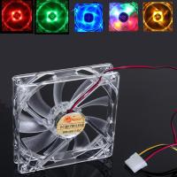 120 x 120 x 25mm 4 LED Light Quad PC Case Fan PC Computer Clear Case Cooler Fan 9 Blade CPU Cooling Fan Gaming Cooling System-Laocher