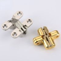 1PCS 180D with Screw for Folding Door/Window Furniture DIY Hidden Hinges 8x42MM Invisible Concealed Cross Door Hinge Bearing