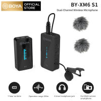 BOYA BY-XM6 S1 S2 2.4Ghz Wireless Lavalier ไมโครโฟนระบบ Up To100M ใช้งานร่วมกับ USB C Lightning DSLR สมาร์ทโฟน iPhone iPad แล็ปท็อป Android คอมพิวเตอร์แล็ปท็อป DSLR แท็บเล็ตกล้องวิดีโอบันทึกสำหรับสตรีมสด,YouTube, Tiktok, Vlogging