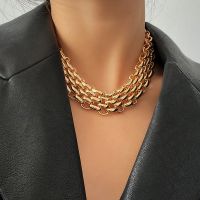【DT】hot！ PuRui Punk Chunky Chain Choker Necklace for Hip Hop Gold Color Layered Collar Statement Fashion Jewelry