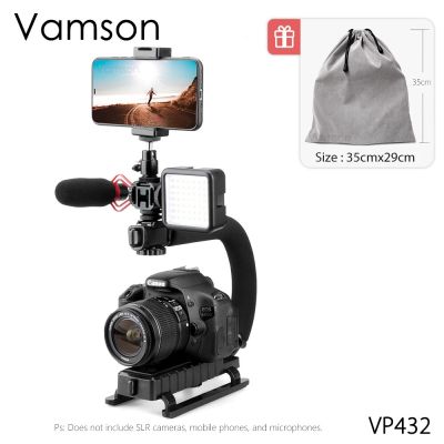 U Shape Handheld Video Stabilizing Filming Shooting Low Position with Hot-Shoe Mount for GoPro 10 9 8 Canon iPhone VP432
