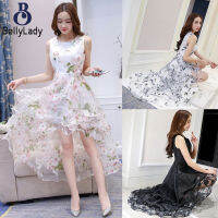 ผู้หญิง Organza แขนกุดเอวแน่นชุดผิดปกติสำหรับเพื่อนเจ้าสาวสวมใส่【fast】