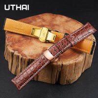 อุทัย F13สายหนังจระเข้อเมริกันเหมาะสำหรับ Patek Jade Watch Band Handmade Wear Resistant Circular Texture