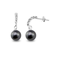 Silver thai 925 Sterling Silver Black Shell Pearl Stud Earrings,ต่างหูมุกมุกสีดำเงินแท้ 925ใส่ออกงานได้ทุกงาน