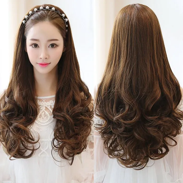 Princess Li Real Wig Female Long Curly Hair Half Head Fluffy Pretty Wave  Girl In The Wave Roll | Lazada PH