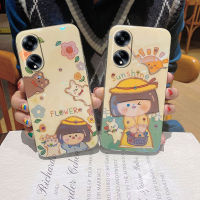 เคสโทรศัพท์ OPPO A18 A38 A58 2023การ์ตูนน่ารักใหม่เด็กผู้หญิงลายดอกไม้บลูเรย์พลอยเทียมกันกระแทกปลอกซิลิโคนนิ่มเคส OPPO A18 เคสโทรศัพท์สวยปก