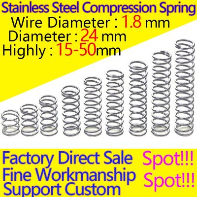 【☸2023 New☸】 zhongkouj558251 Coolxyz สปริงสเตนเลสสปริงกลับสปริงรับแรงดันการบีบอัดสายไฟสปริงขนาดเส้นผ่าศูนย์กลาง1.8มม. เส้นผ่าศูนย์กลาง24มม.