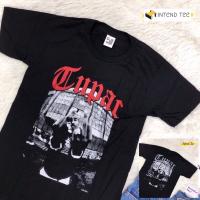 วงร็อค เสื้อวง Tupac พิมพ์ หน้า--หลัง เสื้อยืด