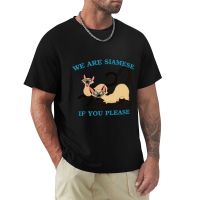 We Are Siamese If You Please Sticker T-Shirt Short Sleeve Tee Oversized T Shirts Funny T Shirt Oversized T-Shirt Mens T ShirtsTH