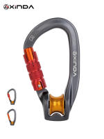 Xinda Outdoor Carabiner พร้อมรอกปีนเขาความปลอดภัย Rock Climbing Buckle ล็อค Cross Strop อุปกรณ์แบริ่ง Pulley Hook