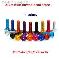 10pcs ISO7380 M3x5/6/8/10/12/14/16 colourful Aluminum Alloy 7075 Hexagon Socket Round Screw Bolts